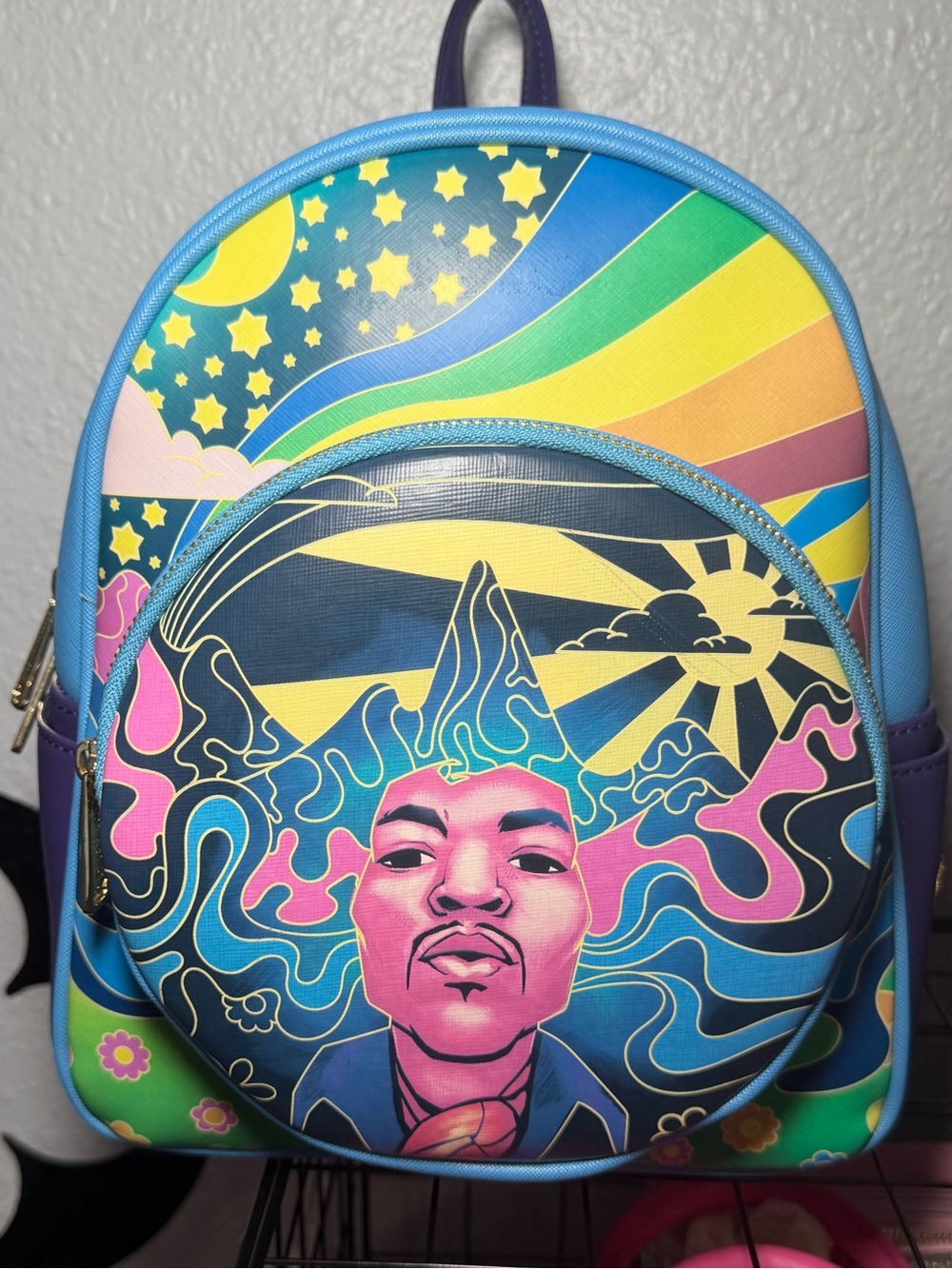 Loungefly x Authentic Hendrix Jimi Hendrix Glow In The Dark Mini Backpack NWT